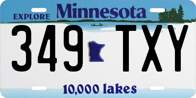 MN license plate 349TXY
