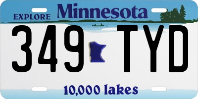 MN license plate 349TYD