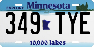 MN license plate 349TYE