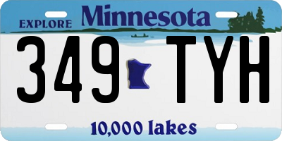 MN license plate 349TYH