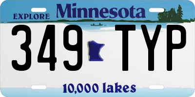 MN license plate 349TYP