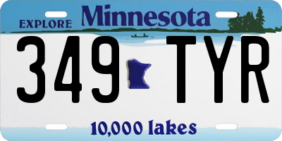 MN license plate 349TYR