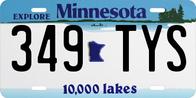 MN license plate 349TYS