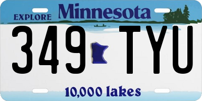 MN license plate 349TYU