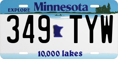 MN license plate 349TYW
