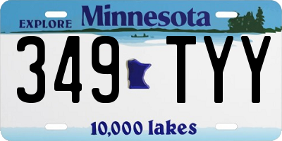MN license plate 349TYY