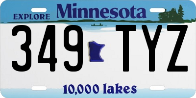 MN license plate 349TYZ
