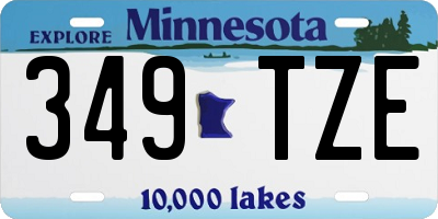 MN license plate 349TZE