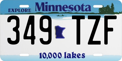 MN license plate 349TZF