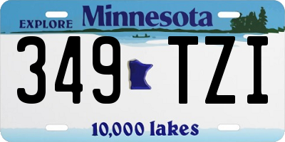MN license plate 349TZI