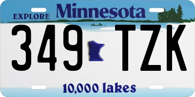 MN license plate 349TZK