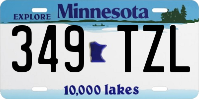 MN license plate 349TZL