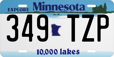 MN license plate 349TZP