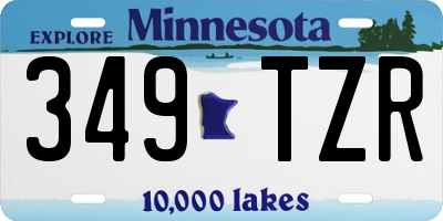 MN license plate 349TZR