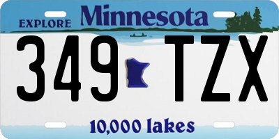 MN license plate 349TZX