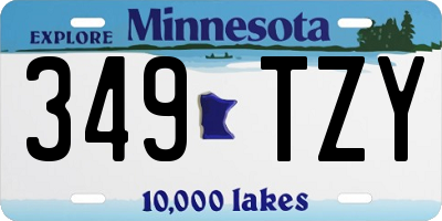 MN license plate 349TZY