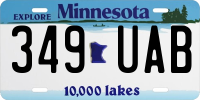 MN license plate 349UAB