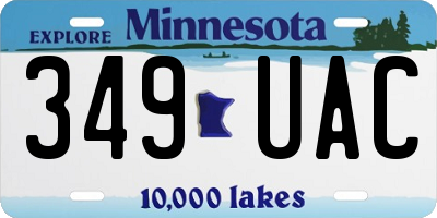MN license plate 349UAC