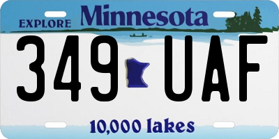 MN license plate 349UAF