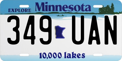 MN license plate 349UAN