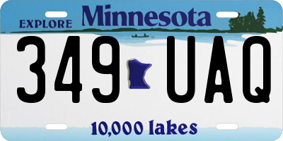 MN license plate 349UAQ