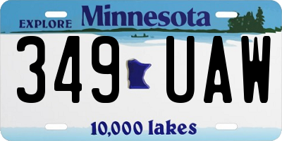 MN license plate 349UAW