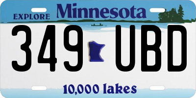 MN license plate 349UBD