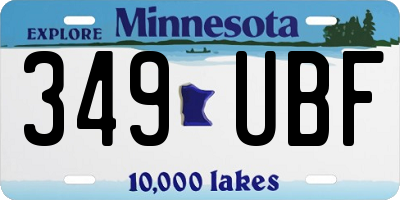 MN license plate 349UBF