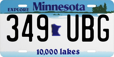 MN license plate 349UBG