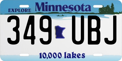 MN license plate 349UBJ