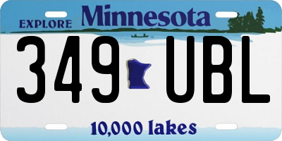MN license plate 349UBL
