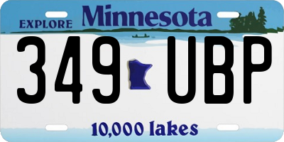 MN license plate 349UBP