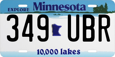 MN license plate 349UBR
