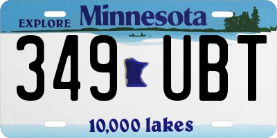 MN license plate 349UBT