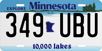 MN license plate 349UBU