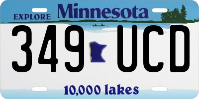 MN license plate 349UCD