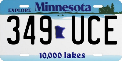 MN license plate 349UCE