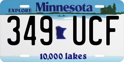 MN license plate 349UCF