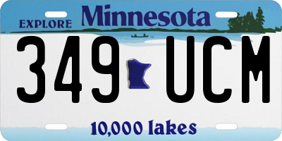 MN license plate 349UCM