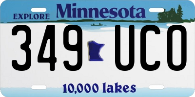 MN license plate 349UCO