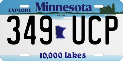 MN license plate 349UCP