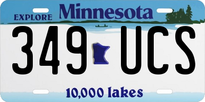 MN license plate 349UCS