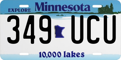 MN license plate 349UCU