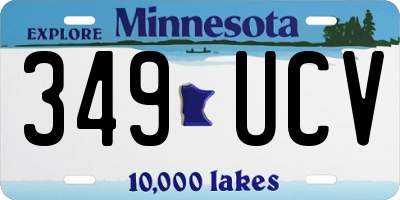 MN license plate 349UCV