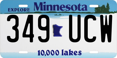 MN license plate 349UCW