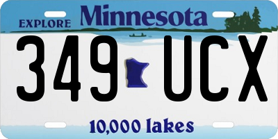MN license plate 349UCX