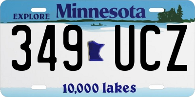 MN license plate 349UCZ