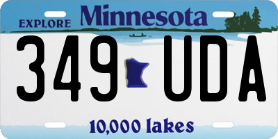 MN license plate 349UDA