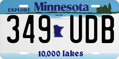 MN license plate 349UDB