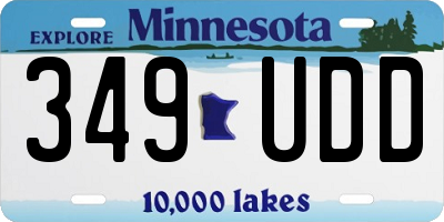 MN license plate 349UDD